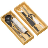 Greatseas bamboo drawer organizer set in a kitchen drawer for large utensils