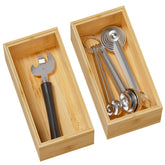 Greatseas bamboo drawer organizer set of two keeps cutlery neatly arranged in the drawer