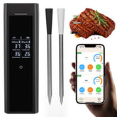 Grebilux wireless meat thermometer with dual probes for simultaneous cooking precision.