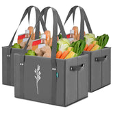 Green Bulldog Bags heavy-duty tote, left view, built to carry groceries with confidence.