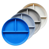 Greenandlife 9-inch divided plate in sapphire blue for organized meals and portion control.