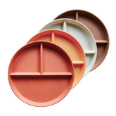 Greenandlife beige 9-inch divided plate for kids meals and portion control.
