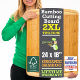 Greener Chef 24-inch bamboo board over sink for space-saving prep and carving.