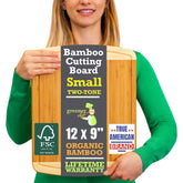 Greener Chef 12-inch two-tone bamboo cutting board for versatile meal prep