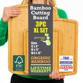 Greener Chef bamboo cutting board XL with large prep surface for meal prep