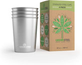 Greens Steel 10oz tumbler stackable design for space-saving family cups.