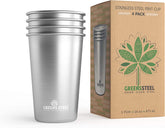 Greens Steel 16oz Pint Cup with stackable design for home use