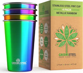 Greens Steel rainbow 16 oz pint tumbler with colorful exterior for everyday use