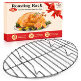 GRILL BUMP 12-inch roasting rack oval elevates meat for even browning.