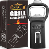 GRILLART grill brush extension with bottle opener attached to handle for easy grilling reach