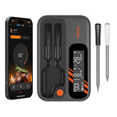 GrillBliss wireless thermometer display with backlit screen for easy reading.