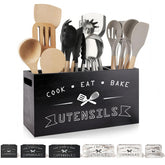 Groqrsn large black utensil organizer with removable dividers for flexible storage.