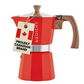 GROSCHE Milano 6-Cup red espresso pot pouring moka coffee