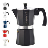 GROSCHE Milano 6-cup stovetop espresso maker in black brews rich espresso at home