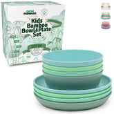 Grow Forward rainforest kids plates and bowls 8pc set for durable, eco-friendly mealtime.