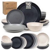 Grow Forward Moonlight wheat straw dinner plate—unbreakable and lightweight for outdoor dining.