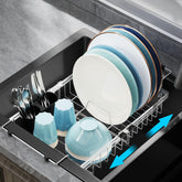 GSlife over-sink dish drainer extendable for space-saving drying in small kitchens.