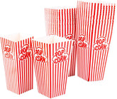 GSM Brands popcorn container striped white and red with scalloped top for home movie nights.