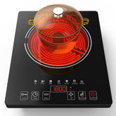 GTKZW Electric Cooktop front view showing compact portability for small kitchens.
