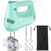 GUALIU electric hand mixer with stainless steel whisk for fluffy creams and smooth batters.
