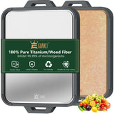 GUANCI titanium cutting-board dual-sided for easy meat and veg prep.