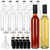GUANENA 12-pack clear bottles with cork lids for home brewing and gifting