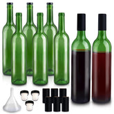 GUANENA 8-pack 750ml green wine bottles with cork lids for home brewing