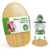 GuanQiao bamboo mixer slider for KitchenAid tilt-head protects countertops while moving the mixer.