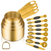 GuDoQi gold magnetic spoons with leveler for precise measurements.