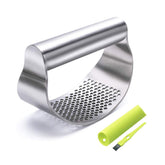 GuDoQi garlic press rocker in 430 stainless steel for quick mincing.