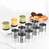 Guowall eight-pack cake ring mold used for precise mini cakes.