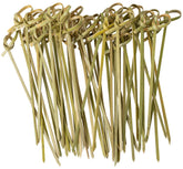 Gusto Bamboo Knot Picks on a cheese platter for elegant appetizers.