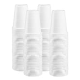 GUSTO Comfy 7oz white cup close-up showing sturdy plastic for reliable use.