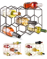 Gusto Nostro countertop wine rack front view with sleek black metal design for modern kitchens