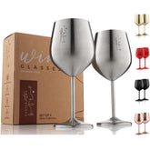 Gusto Nostro stainless steel wine glass 18oz ready for travel and outdoor use.