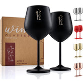 Gusto Nostro stainless steel wine glass set with unbreakable elegance for travel.