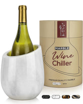 Gusto Nostro marble wine chiller bucket with bottle inside keeps wine cool for hours