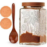 Gxiufen brown-sugar container with spoon for easy scooping and elegant counter display.