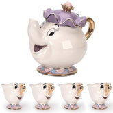 GZHaiTuoSi teapot with Beauty and the Beast motif and golden handle