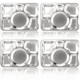 Hacaroa divided plate with six compartments for portion control.