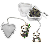 HADEWEITE panda heart tea infuser pendant filters loose leaves in style.