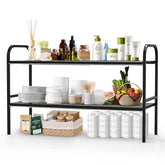 HADWER expandable 2-tier under-sink organizer for versatile storage.
