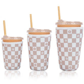 Haevola Checkered Bloom exclusive-design cup sleeve to enhance your on-the-go drinks.