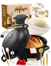 Hafaqen cast iron Dutch oven 5 qt with lid for even heat and crust.