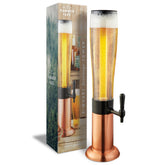 Hammer + Axe beverage dispenser with ice-tube keeps drinks cold for gatherings.