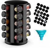 Handisen rotating spice rack on countertop keeps 20 jars within easy reach.