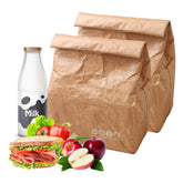 Hangnuo insulated brown paper lunch bag open-top keeps meals fresh during commutes.