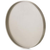 Hanobe champagne gold round tray with a soft metallic glow for stylish living room decor.