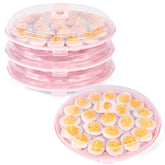 HANSGO deviled egg tray with lid in pink for easy transport at parties