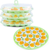 HansGo deviled egg tray with lid keeps eggs secure during transport.